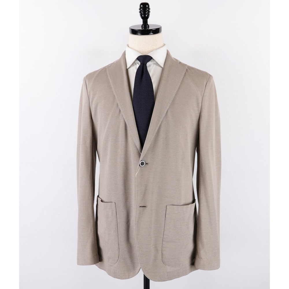 Boglioli Milano Blazer Medium Tan Knit Cotton Unstructured Sport Coat Italy NWT